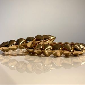 PAIR OF GOLD TONE SPIKE BRACELETS